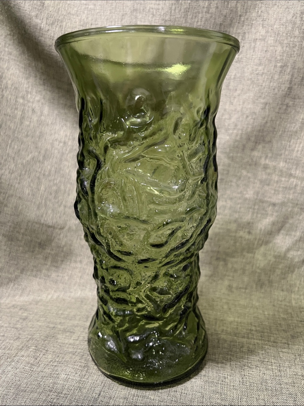 Vintage EO Brody Co. Green Textured Glass Vase - Classic Home Accent